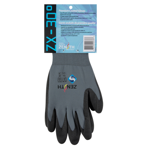 Gants enduits de premi&egrave;re qualit&eacute; ZX-30°, 10/T-Grand, R&ecirc;vetement PVC, Calibre 15, Enveloppe en Nylon Duraquip Inc