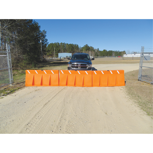 Barri&egrave;res de circulation, Rempli d'eau, 62,25 lo x 24" h, Orange Duraquip Inc