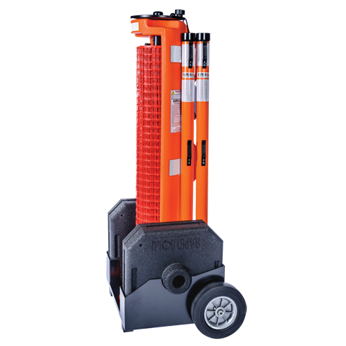 Wheeled Barrier, 50' L, Plastic, Orange Duraquip Inc
