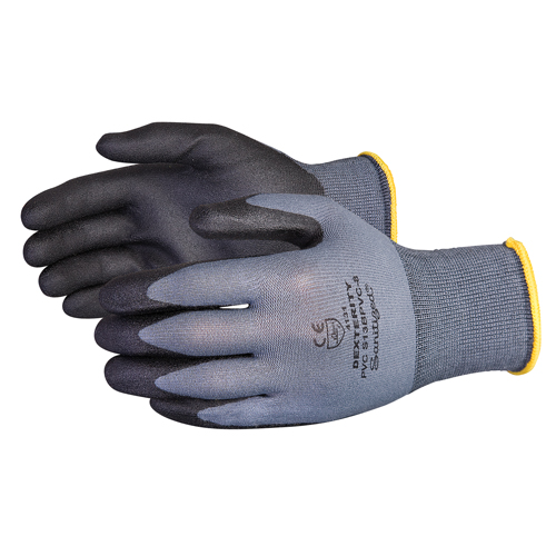 Gants enduits Dexterity, 11/2T-Grand, R&ecirc;vetement PVC, Calibre 13, Enveloppe en Nylon Duraquip Inc