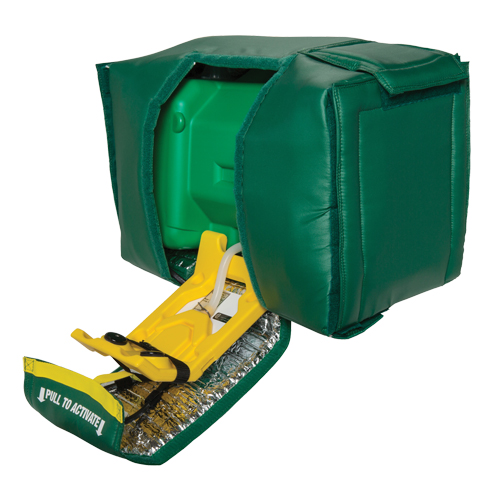 Tempered Portable Eyewash, Gravity-Fed, 9 gal. Capacity, Meets ANSI Z358.1 Duraquip Inc