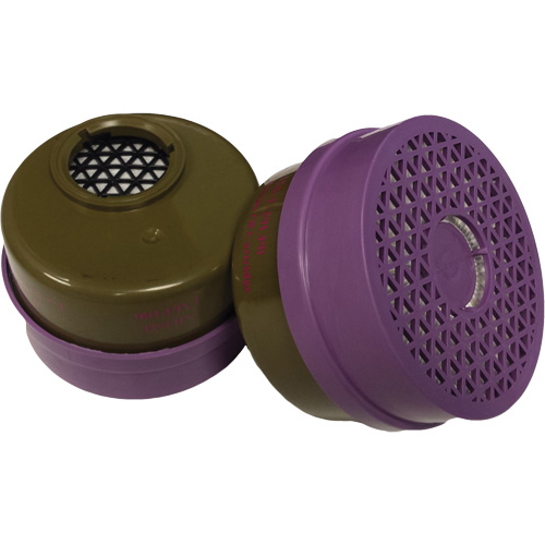 Cartouche pour respirateur, Cartouche gaz/vapeur, Gaz multiples/Vapeur organique/Filtre P100 Duraquip Inc