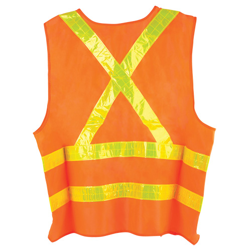 Dynamic Traffic Vest, High Visibility Orange, Large, Polyester Duraquip Inc