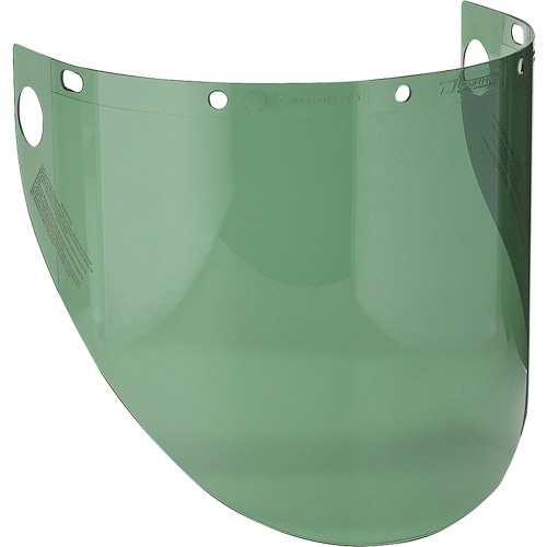 Dynamic Preformed Faceshield Visor, Polycarbonate, Green Tint Duraquip Inc