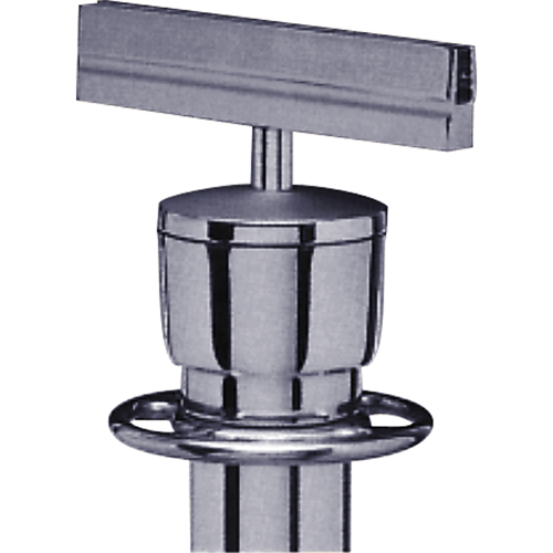 Support d'enseigne pour poteau portable, Chrome satin&eacute; Duraquip Inc