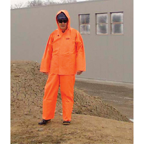 Hurricane Flame Retardant/Oil Resistant Rain Suits - Rainsuits, 4X-Large, High Visibility Orange Duraquip Inc