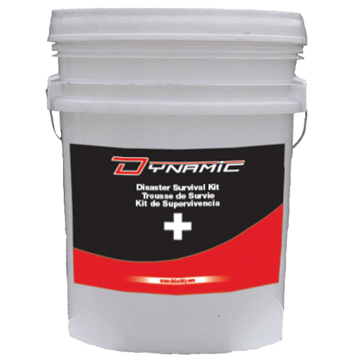 Trousse de premiers soins pour pr&eacute;paration aux situations d'urgence Dynamic, Dispositif m&eacute;dical Classe 1, Seau Duraquip Inc