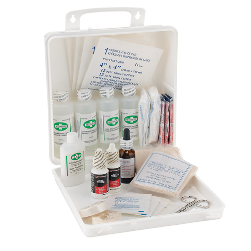 Trousse de premiers soins des brûlures pour soudeurs Dynamic, Dispositif m&eacute;dical Classe 1, Boîte en plastique Duraquip Inc