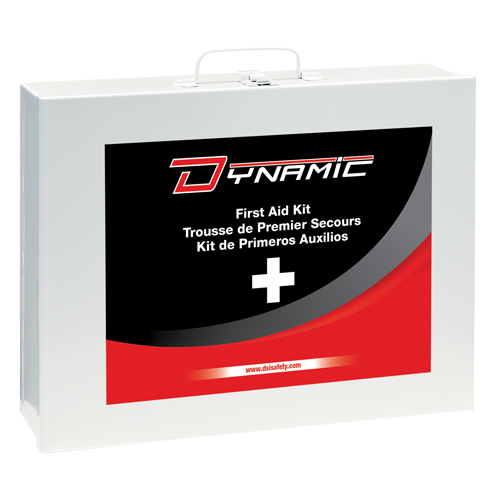 Trousse de premiers soins industrielle pour usage g&eacute;n&eacute;ral Dynamic, Dispositif m&eacute;dical Classe 1, Boîte en m&eacute;tal Duraquip Inc