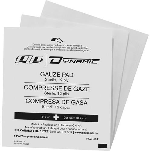 Dynamic Gauze, Pad, 4" L x 4" W, Sterile, Medical Device Class 1 Duraquip Inc