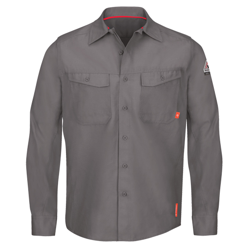 IQ Endurance&reg; Men's Work Shirts, Small, Grey Duraquip Inc