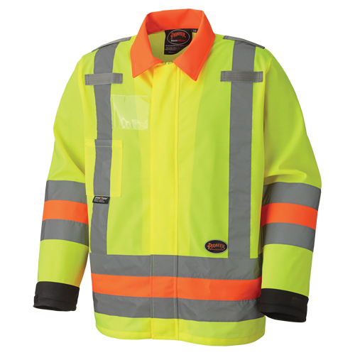 6007 Veste de s&eacute;curit&eacute; routi&egrave;re respirante, Polyester, Jaune lime haute visibilit&eacute;, T-petit Duraquip Inc