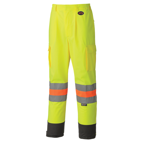 6009 Pantalon de s&eacute;curit&eacute; routi&egrave;re respirant, Polyester, T-petit, Jaune lime haute visibilit&eacute; Duraquip Inc