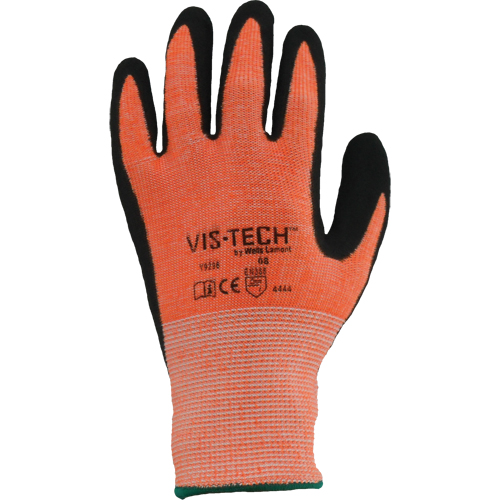 Vis-Tech Y9294 Cut Resistant Gloves, Size 6/X-Small, 13 Gauge, Polyurethane Coated, Stainless Steel Shell, ANSI/ISEA 105 Level 4 Duraquip Inc