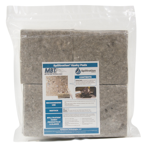 Spilltration Husky Pads, Oil Only, 16" x 16", 17.2 gal. Absorbancy Duraquip Inc