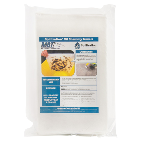 Spilltration Oil Shammy Towels, Oil Only, 16" x 10", 29 gal. Absorbancy Duraquip Inc
