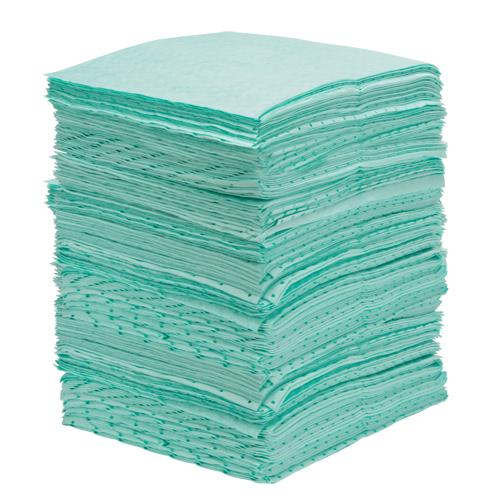 Premium Bonded Sorbent Pads, Hazmat, 15" x 18", 30 gal. Absorbancy Duraquip Inc