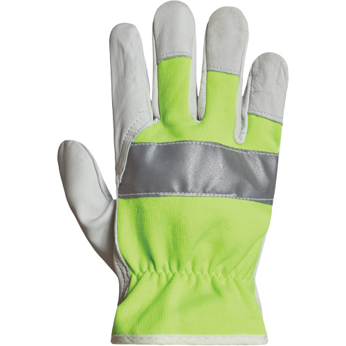 Gants de conducteur haute visibilit&eacute; avec bandes r&eacute;fl&eacute;chissantes Endura, 3T-Grand, Paume en Cuir fleur de ch&egrave;vre Duraquip Inc