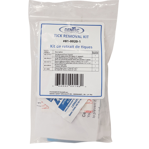 Ensemble de s&eacute;curit&eacute; contre les tiques, Dispositif m&eacute;dical Classe 1, Portefeuille Duraquip Inc