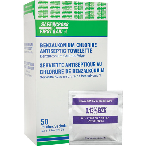 Benzalkonium Chloride Wipes, Towelette, Antiseptic Duraquip Inc