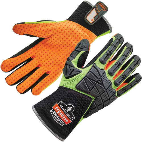 ProFlex&reg; 925F(X) Dorsal Impact-Reducing Gloves, Small, Split Leather Palm, Slip-On Cuff Duraquip Inc