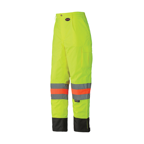 6039 Traffic Control Waterproof Safety Pant, Polyester, X-Small, High Visibility Lime-Yellow Duraquip Inc