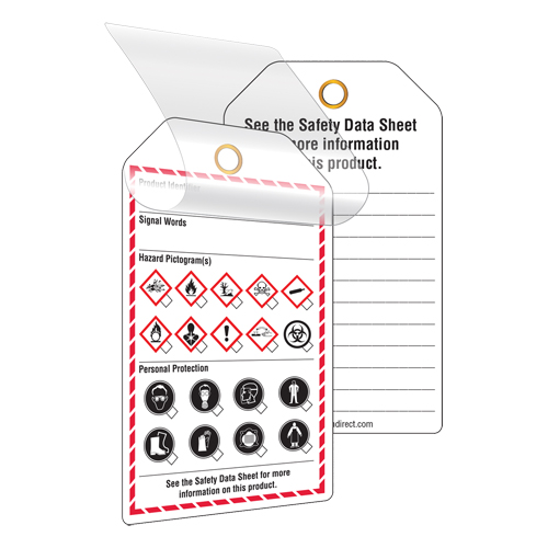 Self-Laminating Workplace Tags, Cardstock, 3-3/8" W x 5-3/4" H, English Duraquip Inc