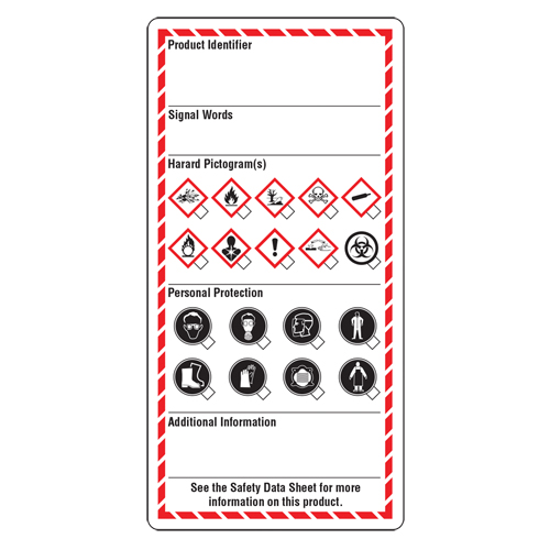 Workplace Labels, Cardstock, 3" W x 6" H, English Duraquip Inc