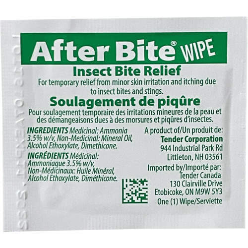 Tampons pour soulagement des piqûres d'insectes After Bite Duraquip Inc