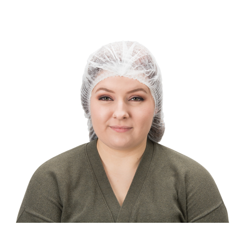 Bonnet bouffant pliss&eacute;, Polypropyl&egrave;ne, 19", Blanc Duraquip Inc
