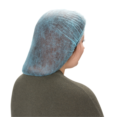 Bonnet bouffant pliss&eacute;, Polypropyl&egrave;ne, 21", Bleu Duraquip Inc