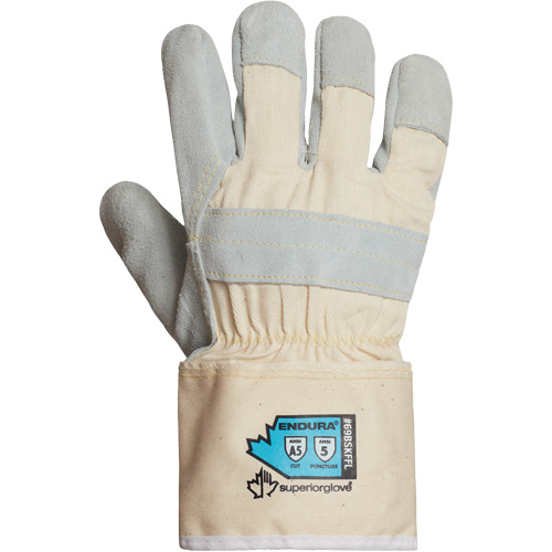 Gants dajusteur avec doublure compl&egrave;te de qualit&eacute; sup&eacute;rieure Endura, T-Grand, Paume en Cuir refendu, Doublure en Para-aramide Duraquip Inc