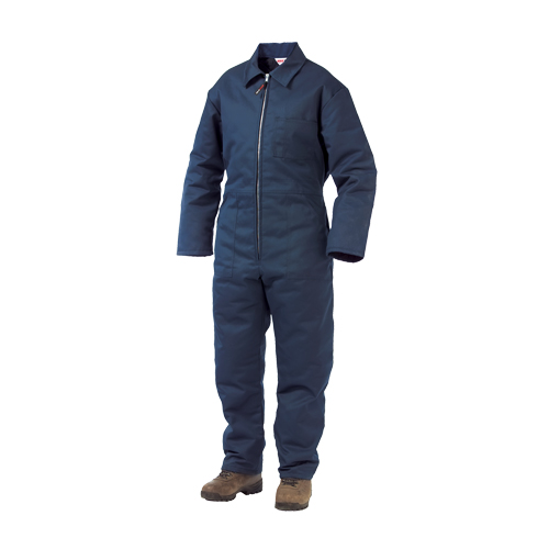 Lined Twill Coveralls, Men's, Navy Blue, Size Large Duraquip Inc