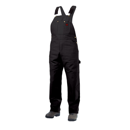 Unlined Duck Overalls, Men's, Large, Black Duraquip Inc