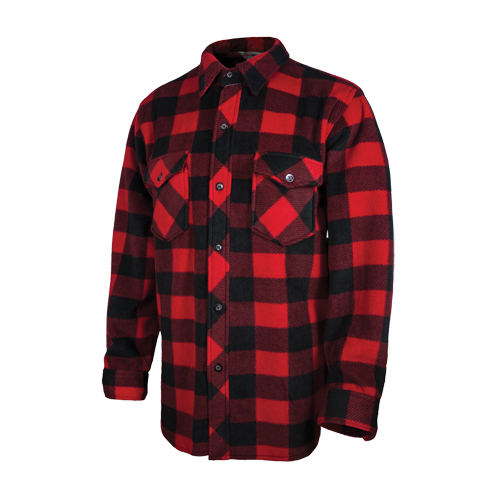 Plaid Solar Fleece Shirt, Men's, Large, Red Duraquip Inc