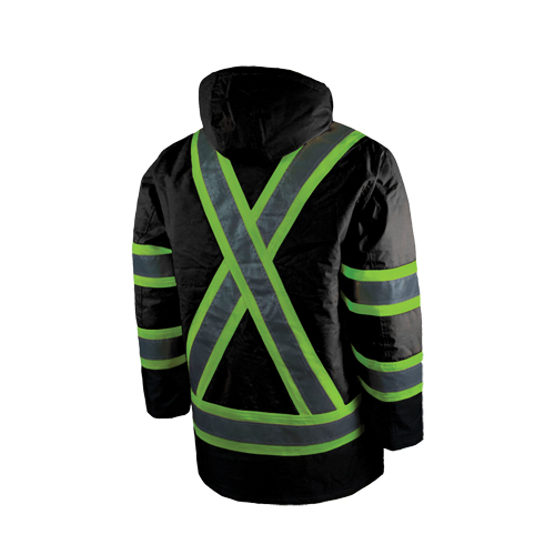 Parka de s&eacute;curit&eacute; doubl&eacute;, Noir, Grand Duraquip Inc