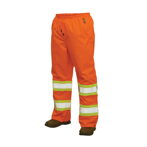 300D Safety Rain Pant, Polyester, Large, High Visibility Orange Duraquip Inc