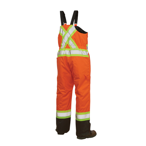 Lined Safety Overalls, Polyester/Polyurethane, Large, High Visibility Orange Duraquip Inc