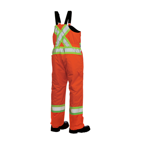 Lined Safety Overalls, Polyester/Polyurethane, Large, High Visibility Orange Duraquip Inc