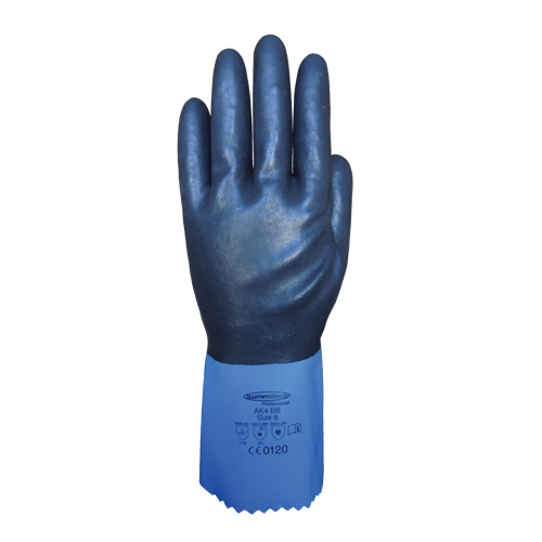 Gants enti&egrave;rement tremp&eacute;s et r&eacute;sistants aux produits chimiques Summitech, Taille Petit/7, 11,8" lo, Chloropr&egrave;ne, Doublure en Poly-coton, 59 mils Duraquip Inc