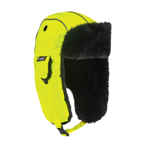Chapeau de trappeur classique N-Ferno 6802, Doublure en Fourrure synth&eacute;tique, Moyen/Petit, Vert lime haute visibilit&eacute; Duraquip Inc