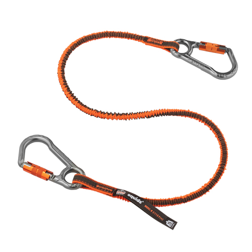 Squids&reg; 3118F(x) Locking Tool Lanyard, Bungee, Dual Carabiner Duraquip Inc