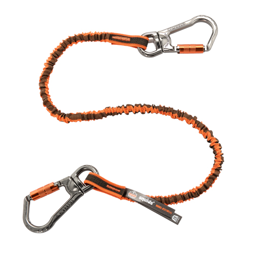 Squids&reg; 3119F(x) Double-Locking Tool Lanyard with Swivel, Bungee, Dual Carabiner Duraquip Inc