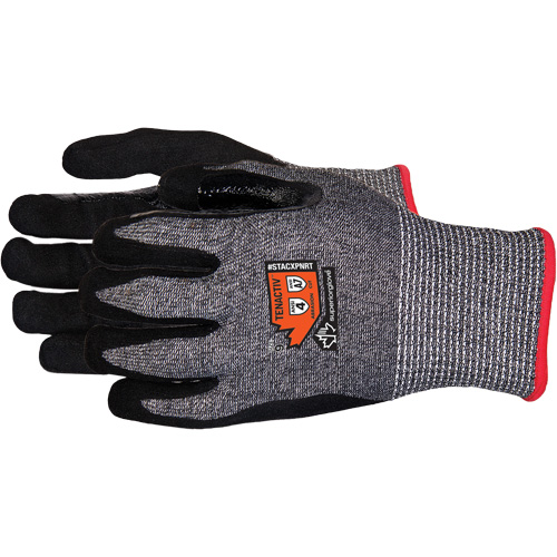 Composite-Knit Cut-Resistant Gloves, Size 6/X-Small, 13 Gauge, Foam Nitrile Coated, Stainless Steel/HPPE/TenActiv Shell, ASTM ANSI Level A7 Duraquip Inc