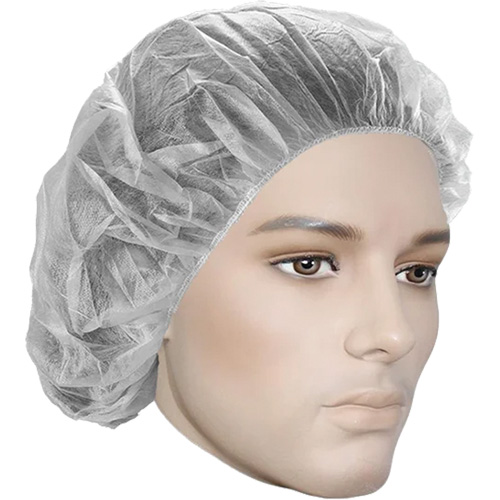 Bonnets bouffants, Polypropyl&egrave;ne, 18", Blanc Duraquip Inc
