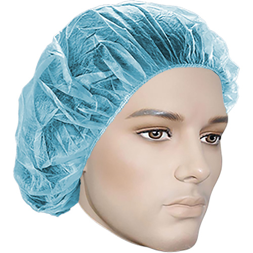 Bouffant Caps, Polypropylene, 18", Blue Duraquip Inc