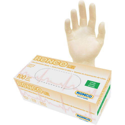 Disposable Gloves, Large, Latex, 4-mil, Powder-Free, Natural, Class 2 Duraquip Inc