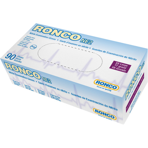 Disposable Gloves, 2X-Large, Nitrile, 4-mil, Powder-Free, Blue Duraquip Inc