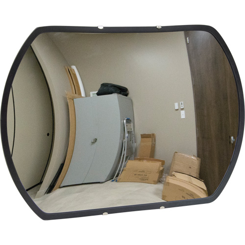 Miroir convexe rectangulaire/rond avec support, 12" h x 18" la, Int&eacute;rieur/Ext&eacute;rieur Duraquip Inc