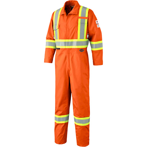 7702 FR Hi-Vis Safety Coveralls, Size 36, Orange Duraquip Inc